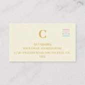 Business Logo Cream Eenvoudige Minimal Professiona Visitekaartje (Achterkant)