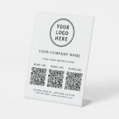 Business Logo Create 3 QR Codes Reclamebord Met Voetstuk (Voorkant)