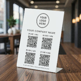 Business Logo Create Your 4 QR Codes Reclamebord Met Voetstuk