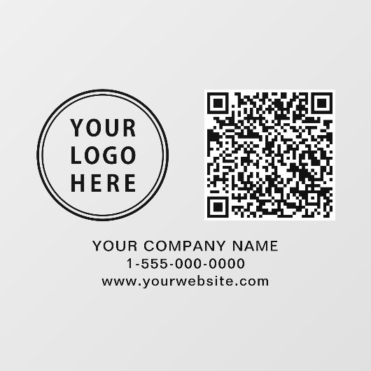 Business Logo Create Your QR Code Horizontal Raamsticker (Vel)