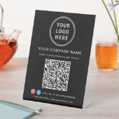 Business Logo Create Your QR Code Social Media Reclamebord Met Voetstuk (Insitu)