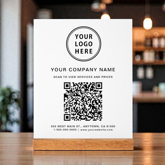 Business Logo Create Your QR Code White Acryl Bord