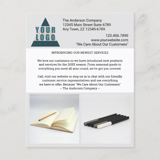 Business Logo Creëer Je eigen marketing 2 Foto Flyer (Voorkant)