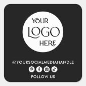 Business Logo Creëer Uw eigen social media modern Vierkante Sticker (Voorkant)