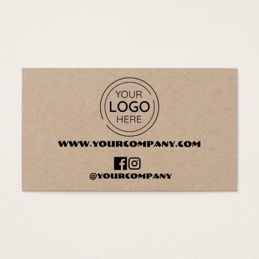 Business Logo Custom Chic Loyalty Kaart (Voorkant)