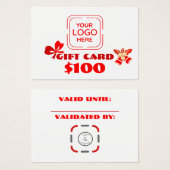 Business Logo Custom Christmas Ed. Gift Kaart (Voorkant /achterkant)