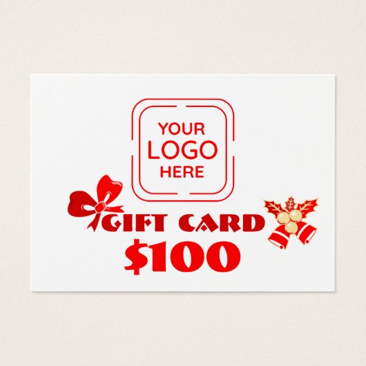 Business Logo Custom Christmas Ed. Gift Kaart (Voorkant)