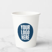 Business Logo Custom Company Foto Papieren Bekers (Voorkant)