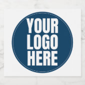Business Logo Custom Company Foto Sparkling Wijnetiket (Enkel label)