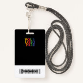 Business Logo Custom Employee Photo Barcode Name Badge (Achterkant met draagriem)