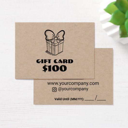 Business Logo Custom Gift Kaart (Bureau)