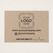 Business Logo Custom Gift Kaart (Achterkant)