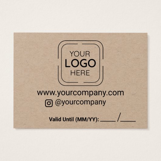 Business Logo Custom Gift Kaart (Achterkant)