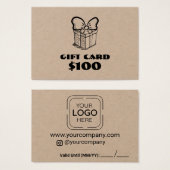 Business Logo Custom Gift Kaart (Voorkant /achterkant)