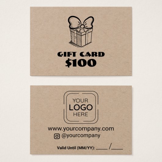 Business Logo Custom Gift Kaart (Voorkant /achterkant)