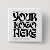 Business Logo Custom Groovy Stars Vierkante Button 5,1 Cm (Voorkant)