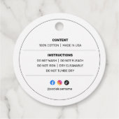 Business Logo Custom Merk Ronde Kleding Label (Achterkant)