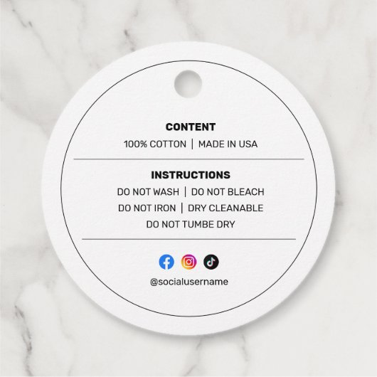 Business Logo Custom Merk Ronde Kleding Label (Achterkant)