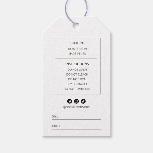 Business Logo Custom Monogram Kleding Hang Label Cadeaulabel (Voorkant)