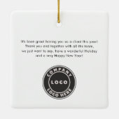 Business Logo Custom Name Christmas Holiday Keramisch Ornament (Achterkant)