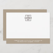 Business Logo Custom Personalized Modern Flat Notitiekaartje (Voorkant / Achterkant)