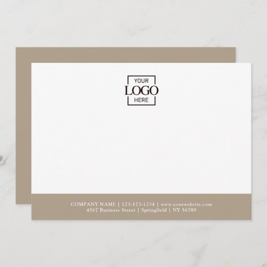 Business Logo Custom Personalized Modern Flat Notitiekaartje (Voorkant / Achterkant)
