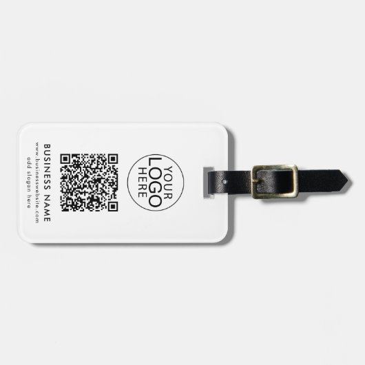 Business Logo Custom QR Code Company Bagagelabel (Voorkant horizontaal)