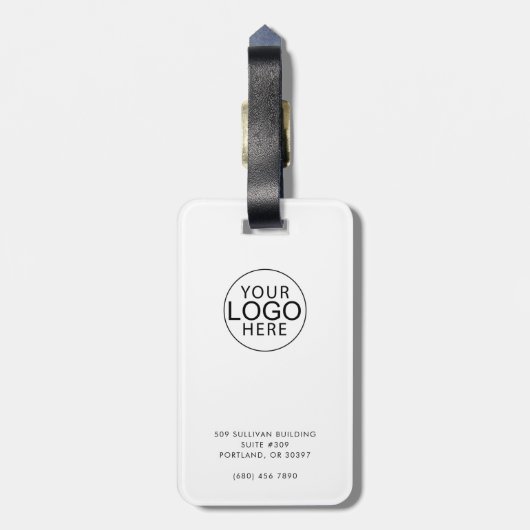 Business Logo Custom QR Code Company Bagagelabel (Achterkant verticaal)