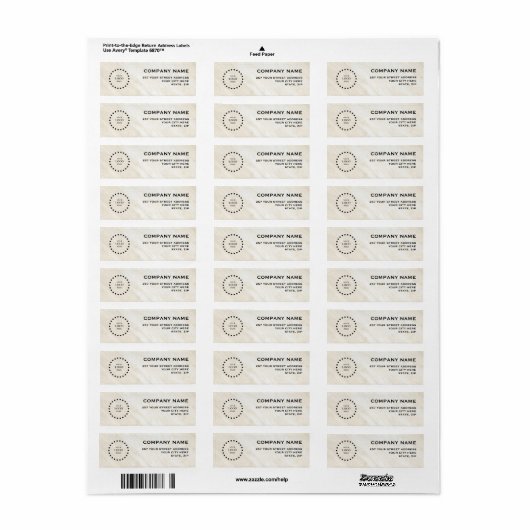 Business Logo Custom Return Address Label (Full Sheet)