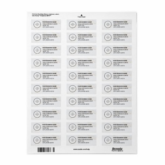 Business Logo Custom Return Address Label (Full Sheet)