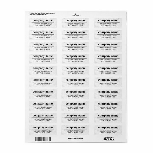 Business Logo Custom Return Address Label (Full Sheet)