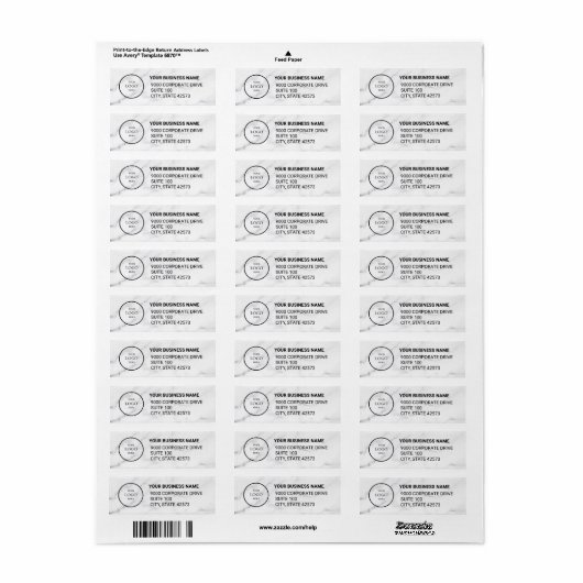 Business Logo Custom Return Address Label (Full Sheet)