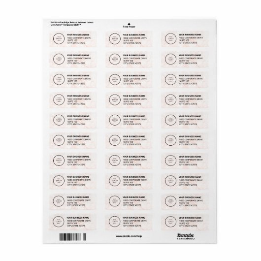 Business Logo Custom Return Address Label (Full Sheet)