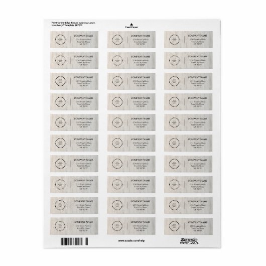 Business Logo Custom Return Address Label (Full Sheet)