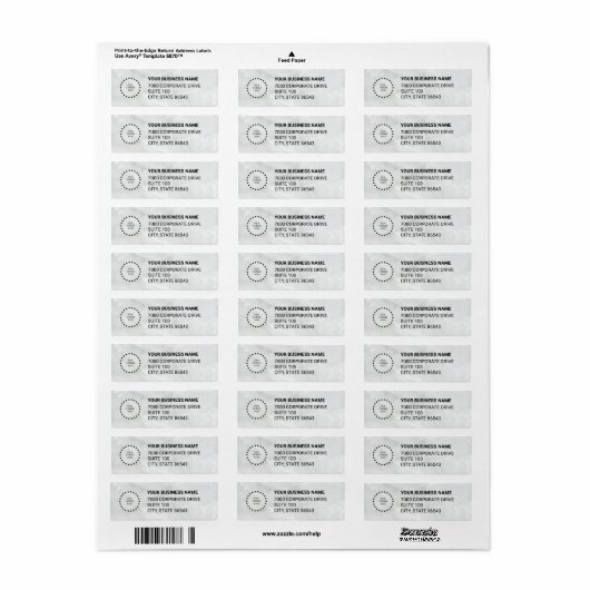 Business Logo Custom Return Address Label (Full Sheet)
