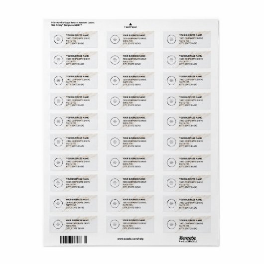 Business Logo Custom Return Address Label (Full Sheet)