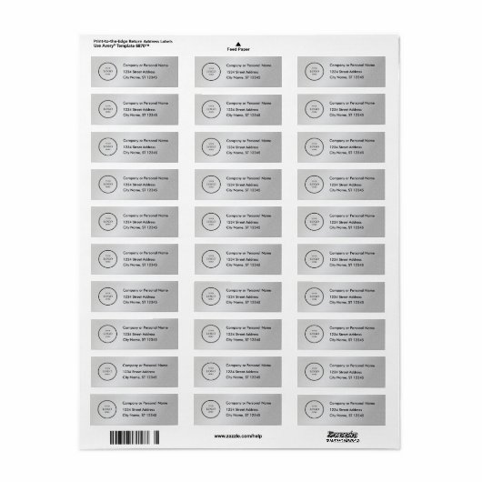 Business Logo Custom Return Address Label (Full Sheet)