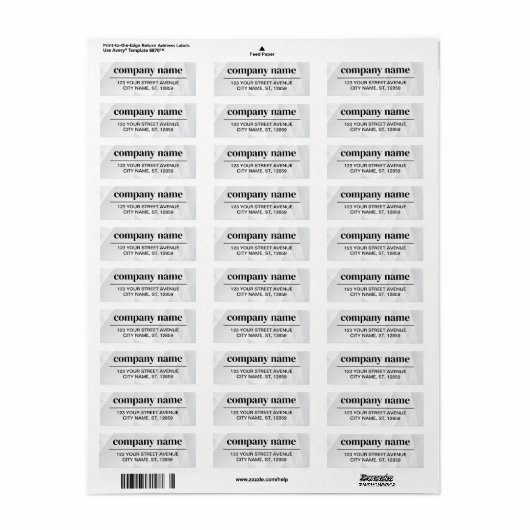 Business Logo Custom Return Address Label (Full Sheet)