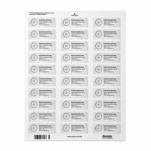 Business Logo Custom Return Address Label (Full Sheet)