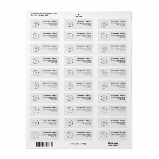 Business Logo Custom Return Address Label (Full Sheet)