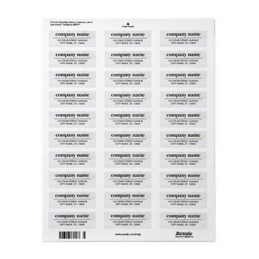 Business Logo Custom Return Address Label (Full Sheet)
