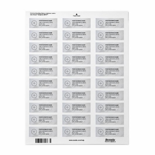 Business Logo Custom Return Address Label (Full Sheet)