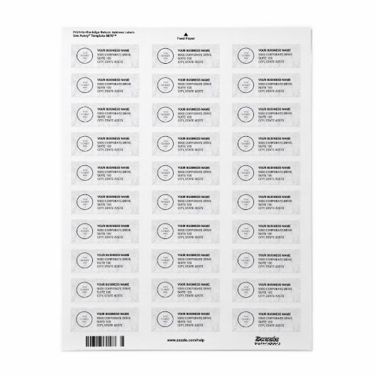 Business Logo Custom Return Address Label (Full Sheet)