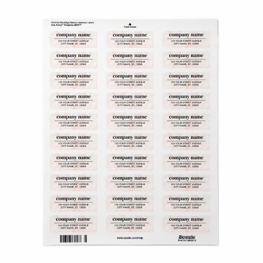 Business Logo Custom Return Address Label (Full Sheet)