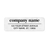 Business Logo Custom Return Address Label (Voorkant)