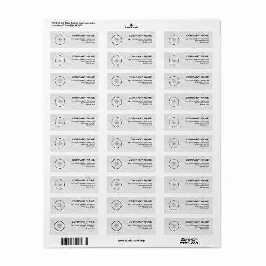 Business Logo Custom Return Address Label (Full Sheet)