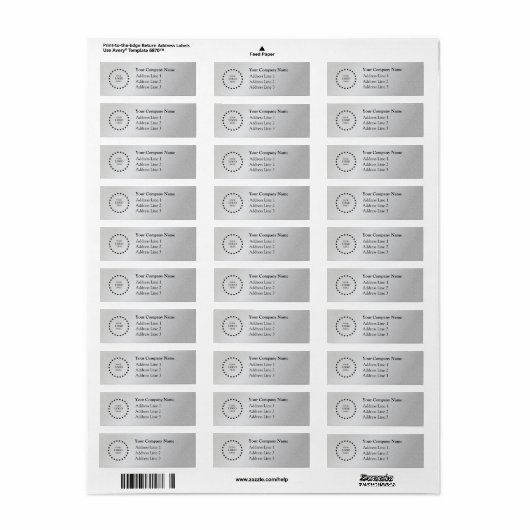 Business Logo Custom Return Address Label (Full Sheet)