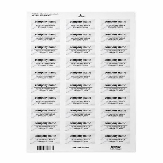 Business Logo Custom Return Address Label (Full Sheet)