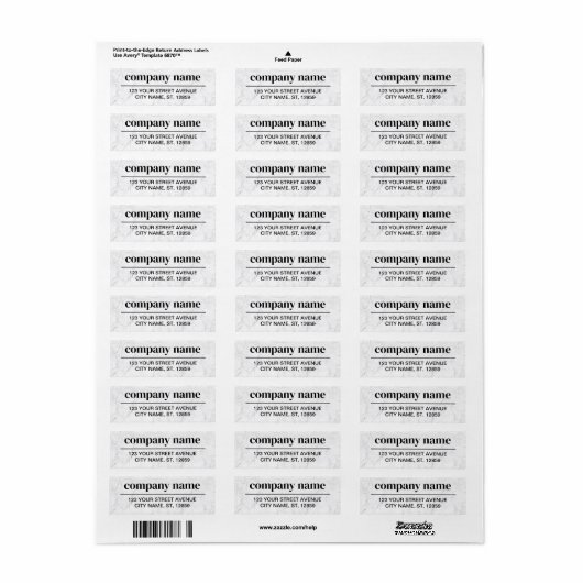 Business Logo Custom Return Address Label (Full Sheet)