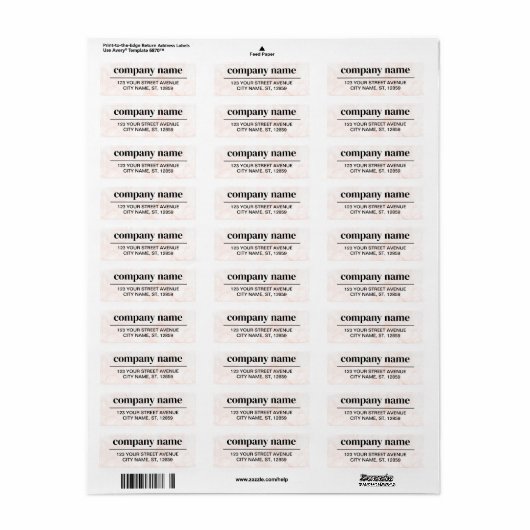Business Logo Custom Return Address Label (Full Sheet)